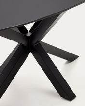 Load image into Gallery viewer, Argo table with black glass and black steel legs Ø 200 x 100 cm - image 8