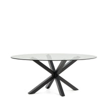 Load image into Gallery viewer, Argo oval table in glass and steel legs with black finish Ø 200 x 100 cm - image 3