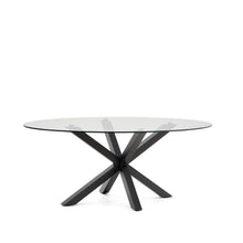 Load image into Gallery viewer, Argo oval table in glass and steel legs with black finish Ø 200 x 100 cm - image 4