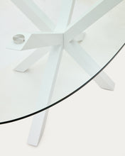 Load image into Gallery viewer, Argo oval table in glass and steel legs with white finish Ø 200 x 100 cm - image 5