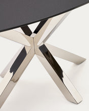 Load image into Gallery viewer, Argo oval table in matt black glass and stainless steel legs Ø 200 x 100 cm - image 6