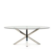 Load image into Gallery viewer, Argo oval table in glass and stainless steel legs Ø 200 x 100 cm - image 2