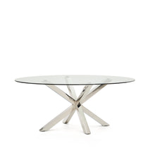 Load image into Gallery viewer, Argo oval table in glass and stainless steel legs Ø 200 x 100 cm - image 3