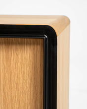 Load image into Gallery viewer, Nadyria oak wood veneer 3 door TV stand with black finish steel, 180 x 50 cm - image 9