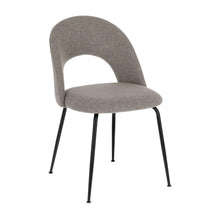 Load image into Gallery viewer, Mahalia dining chair in light grey with steel legs, with a black painted finish FSC 100%