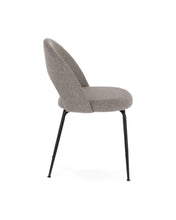 Load image into Gallery viewer, Mahalia dining chair in light grey with steel legs, with a black painted finish FSC 100% - image 4