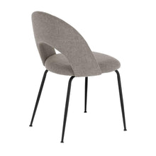 Load image into Gallery viewer, Mahalia dining chair in light grey with steel legs, with a black painted finish FSC 100% - image 5