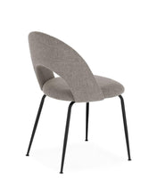 Load image into Gallery viewer, Mahalia dining chair in light grey with steel legs, with a black painted finish FSC 100% - image 6