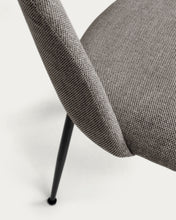Load image into Gallery viewer, Mahalia dining chair in light grey with steel legs, with a black painted finish FSC 100% - image 10