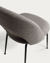 Load image into Gallery viewer, Mahalia dining chair in light grey with steel legs, with a black painted finish FSC 100% - image 11