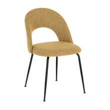 Load image into Gallery viewer, Mahalia dining chair in mustard with steel legs, with a black painted finish FSC 100%
