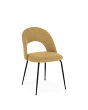 Load image into Gallery viewer, Mahalia dining chair in mustard with steel legs, with a black painted finish FSC 100% - image 2