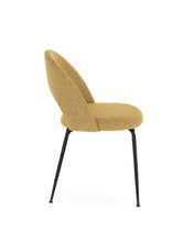 Load image into Gallery viewer, Mahalia dining chair in mustard with steel legs, with a black painted finish FSC 100% - image 4