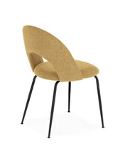 Load image into Gallery viewer, Mahalia dining chair in mustard with steel legs, with a black painted finish FSC 100% - image 6