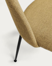 Load image into Gallery viewer, Mahalia dining chair in mustard with steel legs, with a black painted finish FSC 100% - image 10