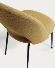 Load image into Gallery viewer, Mahalia dining chair in mustard with steel legs, with a black painted finish FSC 100% - image 11