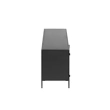 Load image into Gallery viewer, Shantay metal TV stand in a painted black finish with 1 door and drawer, 150 x 50 cm - image 4