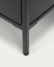 Load image into Gallery viewer, Shantay metal TV stand in a painted black finish with 1 door and drawer, 150 x 50 cm - image 10