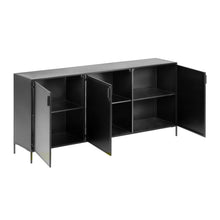 Load image into Gallery viewer, Shantay metal sideboard in a painted black finish with 3 doors, 160 x 72 cm - image 2