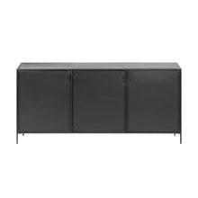 Load image into Gallery viewer, Shantay metal sideboard in a painted black finish with 3 doors, 160 x 72 cm - image 3
