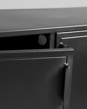Load image into Gallery viewer, Shantay metal sideboard in a painted black finish with 3 doors, 160 x 72 cm - image 8