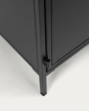 Load image into Gallery viewer, Shantay metal sideboard in a painted black finish with 3 doors, 160 x 72 cm - image 9
