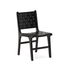 Load image into Gallery viewer, Calixta chair in leather and solid mahogany wood with black finish