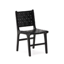 Load image into Gallery viewer, Calixta chair in leather and solid mahogany wood with black finish - image 2