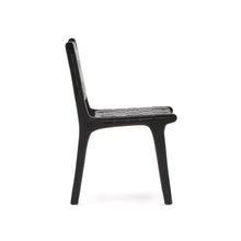 Load image into Gallery viewer, Calixta chair in leather and solid mahogany wood with black finish - image 3