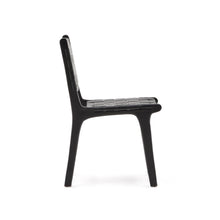 Load image into Gallery viewer, Calixta chair in leather and solid mahogany wood with black finish - image 4