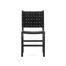 Load image into Gallery viewer, Calixta chair in leather and solid mahogany wood with black finish - image 7