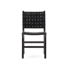 Load image into Gallery viewer, Calixta chair in leather and solid mahogany wood with black finish - image 8