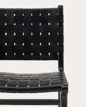 Load image into Gallery viewer, Calixta chair in leather and solid mahogany wood with black finish - image 11