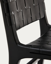 Load image into Gallery viewer, Calixta chair in leather and solid mahogany wood with black finish - image 12