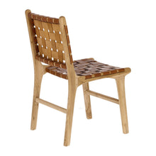Load image into Gallery viewer, Calixta chair in leather and solid teak - image 3