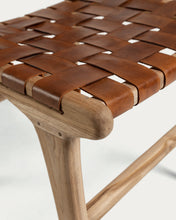 Load image into Gallery viewer, Calixta chair in leather and solid teak - image 6