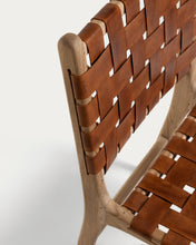 Load image into Gallery viewer, Calixta chair in leather and solid teak - image 7