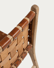 Load image into Gallery viewer, Calixta chair in leather and solid teak - image 8