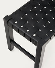 Load image into Gallery viewer, Calixta bench in leather and solid mahogany wood with black finish 120 cm - image 8