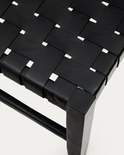 Load image into Gallery viewer, Calixta bench in leather and solid mahogany wood with black finish 120 cm - image 10