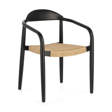Load image into Gallery viewer, Nina stackable chair solid acacia wood with black finish and beige paper rope seat FSC100%