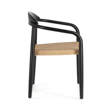 Load image into Gallery viewer, Nina stackable chair solid acacia wood with black finish and beige paper rope seat FSC100% - image 3