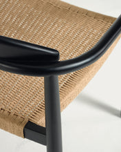 Load image into Gallery viewer, Nina stackable chair solid acacia wood with black finish and beige paper rope seat FSC100% - image 11