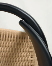 Load image into Gallery viewer, Nina stackable chair solid acacia wood with black finish and beige paper rope seat FSC100% - image 12