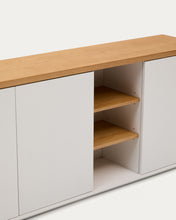Load image into Gallery viewer, Abilen oak wood veneer 3 door sideboard with white lacquer, 180 x 75 cm FSC 100% - image 6