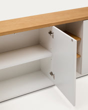Load image into Gallery viewer, Abilen oak wood veneer 3 door sideboard with white lacquer, 180 x 75 cm FSC 100% - image 8