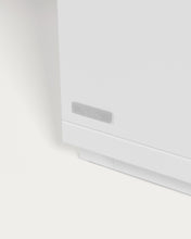 Load image into Gallery viewer, Abilen oak wood veneer TV stand with 2 doora and 2 drawers in white lacquer, 200 x 44 cm FSC 100% - image 7