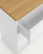 Load image into Gallery viewer, Abilen 3-drawer oak veneer and white lacquer chest of drawers 90 x 75 cm FSC 100% - image 5