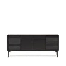 Load image into Gallery viewer, Lenon sideboard 3 doors and 3 drawers solid wood and black oak veneer 200x86cm FSC Mix Credit - image 2
