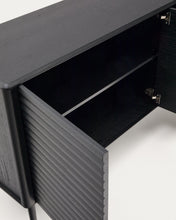 Load image into Gallery viewer, Lenon sideboard 3 doors and 3 drawers solid wood and black oak veneer 200x86cm FSC Mix Credit - image 9